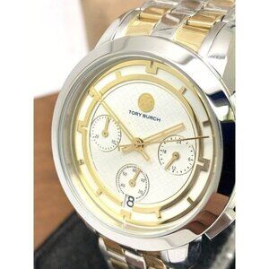 Tory Burch Women's Watch TBW1052 Quartz Chronograph Two Tone Steel 37mm